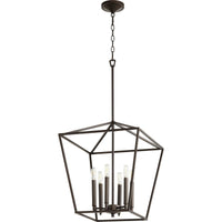 Quorum Gabriel 6 Light Entry Chandelier 604-6-86 Oiled Bronze Coastal Lighting