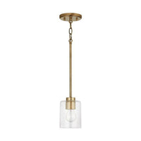 Capital Lighting Greyson 1 Light Pendant - Aged Brass 328511AD-449 Coastal Lighting