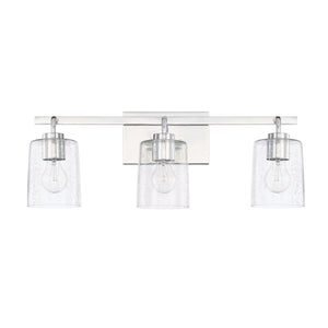 Capital Lighting Greyson Three Light Vanity Fixture 128531CH-449 Coastal Lighting