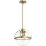 Quorum Meridian Globe Pendant 88-13-80 12.5 / Aged Brass Coastal Lighting