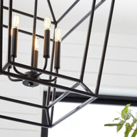 Quorum Monument 5 Light Entry Chandelier - Noir 8807-5-69 Coastal Lighting