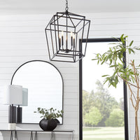 Quorum Monument 5 Light Entry Chandelier - Noir 8807-5-69 Coastal Lighting