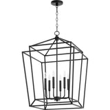 Quorum Monument 6 Light Entry Chandelier - Noir 8807-6-69 Coastal Lighting