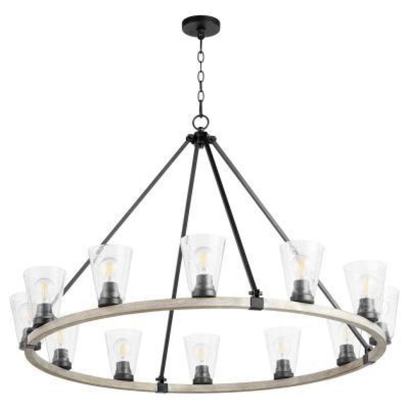 Quorum Paxton 12 Light Chandelier - NR/WO 63-12-6941 Coastal Lighting