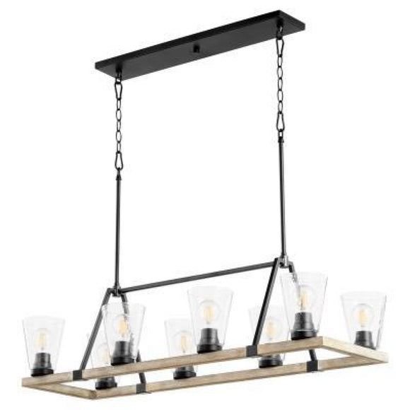 Quorum Paxton 8 Light Linear Chandelier - NR/WO 83-8-6941 Coastal Lighting