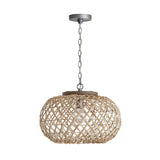 Capital Lighting Rainey 1 Light Natural Rattan Pendant 340811GK Coastal Lighting