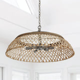 Capital Lighting Rainey 6 Light Natural Rattan Pendant 340862GK Coastal Lighting