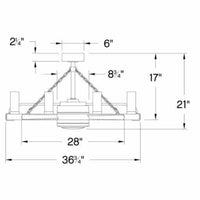 Hinkley Sawyer Outdoor Chandelier with 28 LED Fan 902928FMB-LWD Coastal Lighting