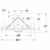 Hinkley Sawyer Outdoor Chandelier with 28 LED Fan 902928FMB-LWD Coastal Lighting