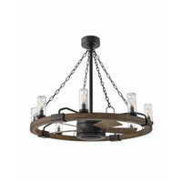 Hinkley Sawyer Outdoor Chandelier with 28 LED Fan 902928FMB-LWD Coastal Lighting