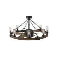 Hinkley Sawyer Outdoor Chandelier with 28 LED Fan 902928FMB-LWD Coastal Lighting