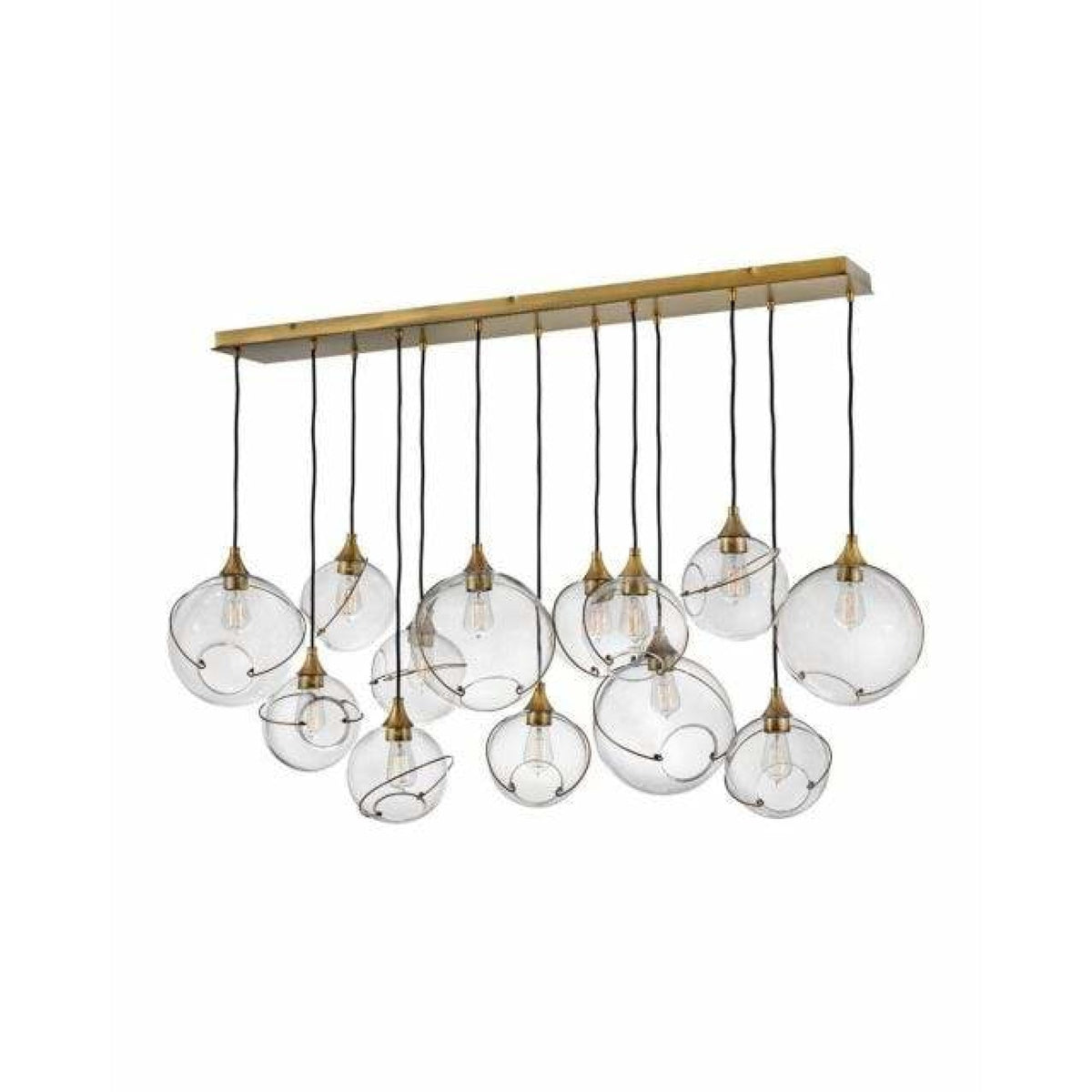 Hinkley Skye 13 Light Linear Chandelier 30305HBR Coastal Lighting