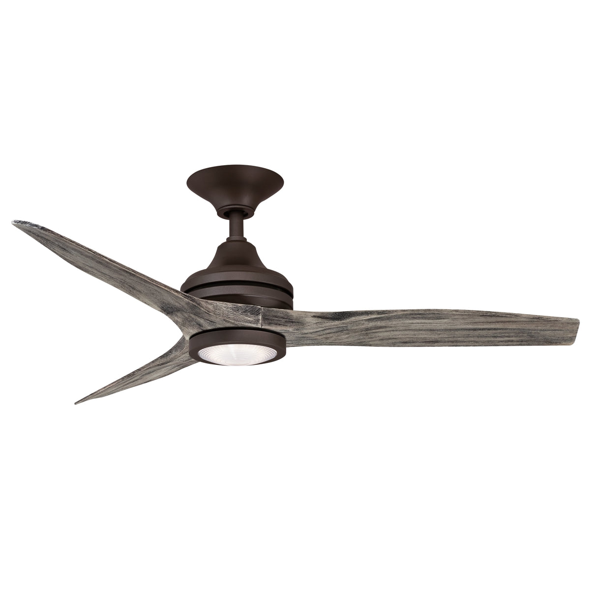 Fanimation Spitfire Matte Greige Ceiling Fan with Weathered Wood Blades MA6721BGR/B6720-48WE/LK6721BGR 48 / With a Light Kit / Standard 4.5 