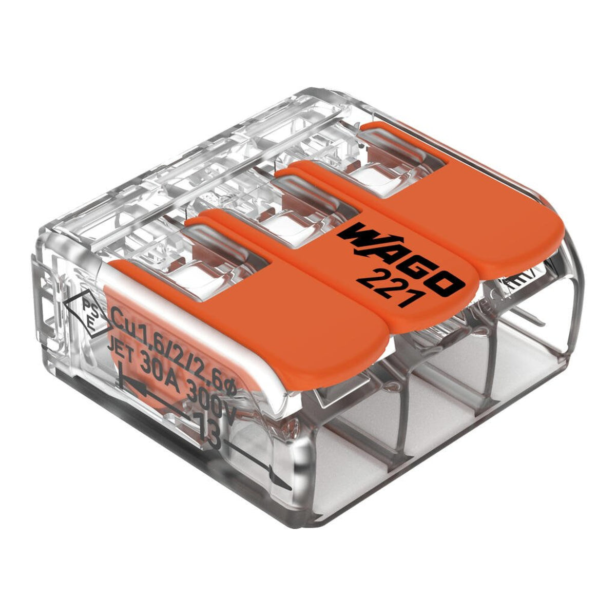 Coastal Lighting Wago 221-613 Box of 30 Compact splicing connector 150-221-613 Coastal Lighting