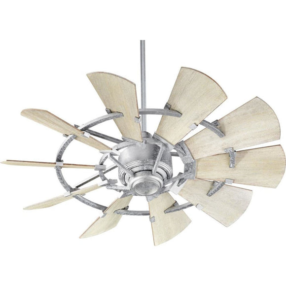 Quorum Windmill Ceiling Fan - Galvanized - Outdoor 194410-9 44 inch Coastal Lighting